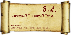 Buzeskó Lukrécia névjegykártya